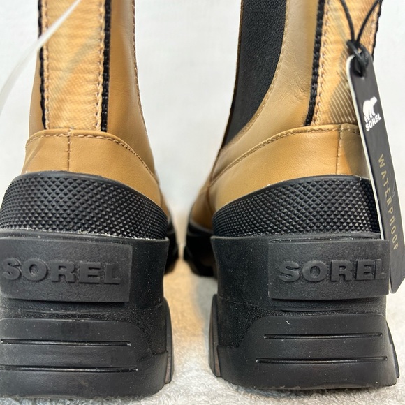 NEW SOREL Woman's Brex Waterproof Chelsea Boot Tan and BLACK, Size 6.5 - Picture 11 of 14